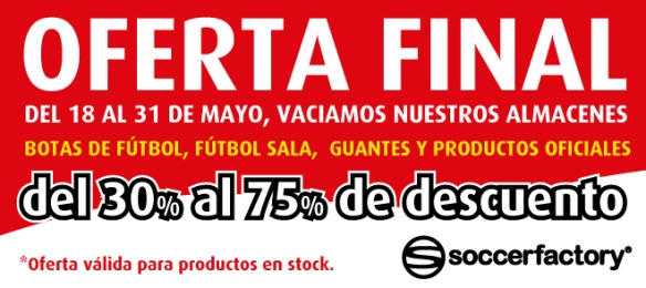 Soccerfactory - Tienda de Equipaciones, Botas de Fútbol, Zapatillas de  Fútbol Sala y Guantes de Portero